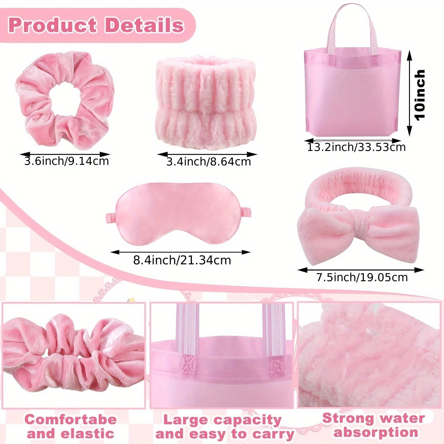 48pcs Sleepover Party Supplies For Girls Skincare Headband And Wristband Set Eye Mask Hair Scrunchie Tote Bag Spa Party Supplies Sleeping Stuff Accessories For Slumber Party Spa -Select Party Favors And Mothers Day Gift For P